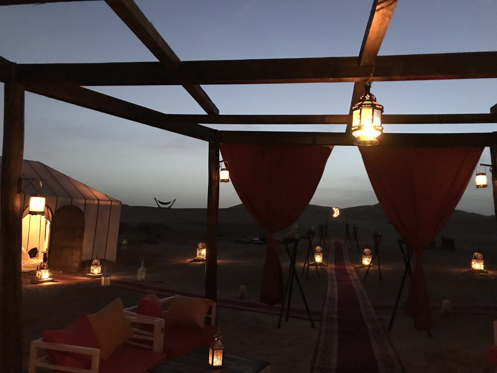 Tiziri Camp lit up at night