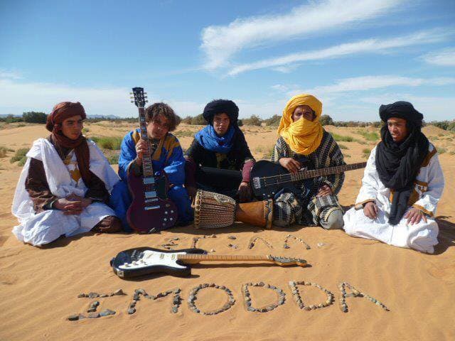 Musicians playing at Tiziri Camp