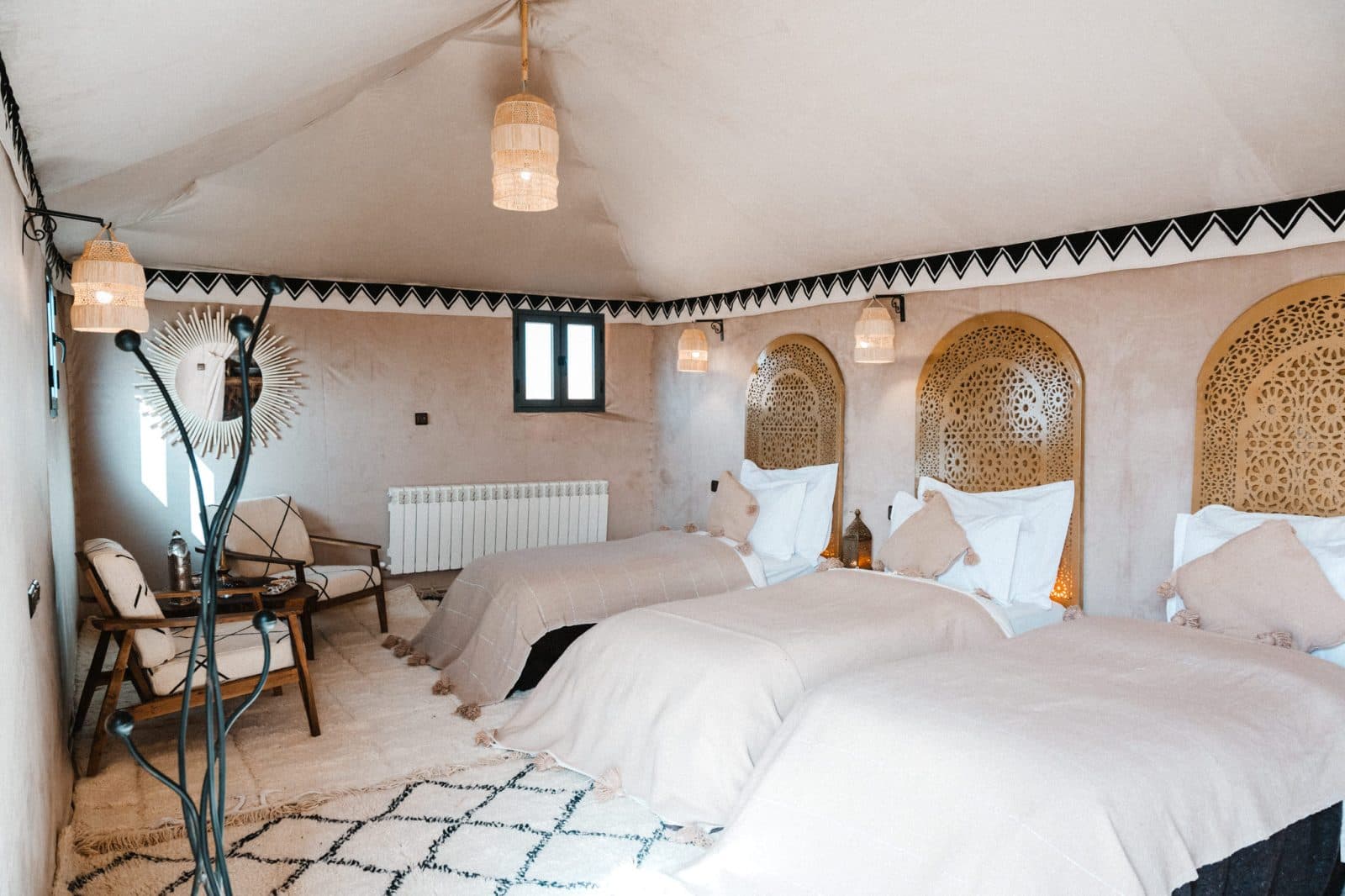 Tent interior at Tiziri Camp