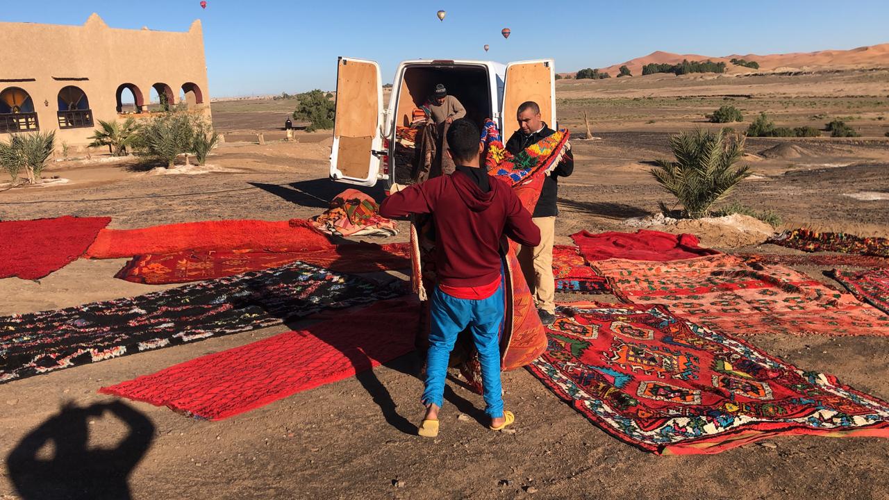 buying carpets for Tiziri Camp